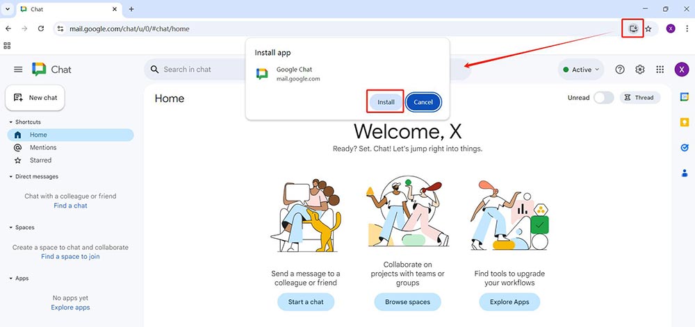 Install Google Chat software